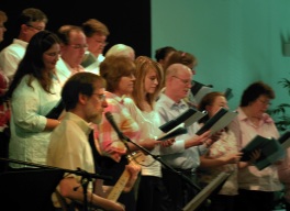 Leading the choir on Easter at Community Christian Fellowship.